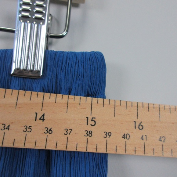 Everlane Naia Ripple Crinkle Gauze Wide Leg Pants Women M Blue Boho Flowy 268 - Picture 6 of 9